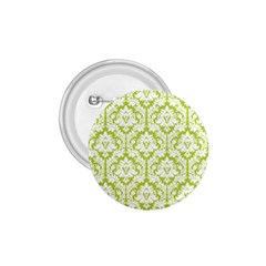 White On Spring Green Damask 1 75  Button by Zandiepants