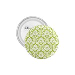 White On Spring Green Damask 1.75  Button Front