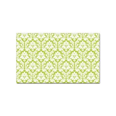 White On Spring Green Damask Sticker (rectangle) by Zandiepants