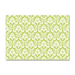 White On Spring Green Damask A4 Sticker 100 Pack by Zandiepants