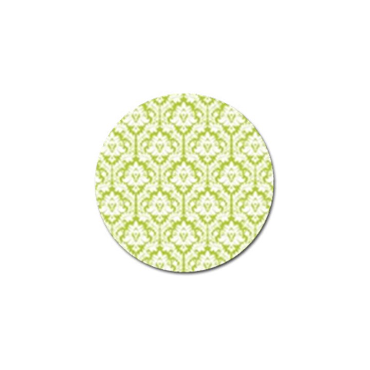 White On Spring Green Damask Golf Ball Marker 4 Pack