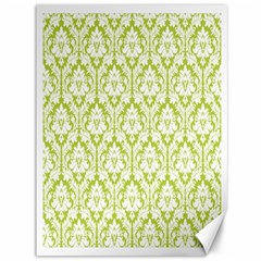 White On Spring Green Damask Canvas 36  X 48  (unframed) by Zandiepants