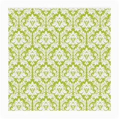 White On Spring Green Damask Glasses Cloth (medium) by Zandiepants