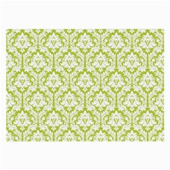 White On Spring Green Damask Glasses Cloth (Large)