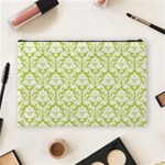 Spring Green Damask Pattern Cosmetic Bag (Large) Back