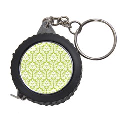 White On Spring Green Damask Measuring Tape by Zandiepants