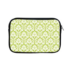 White On Spring Green Damask Apple iPad Mini Zippered Sleeve