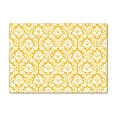 White On Sunny Yellow Damask A4 Sticker 100 Pack by Zandiepants