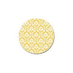 White On Sunny Yellow Damask Golf Ball Marker 4 Pack by Zandiepants