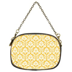 Sunny Yellow Damask Pattern Chain Purse (two Sides) by Zandiepants