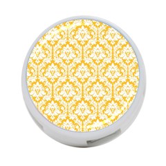 White On Sunny Yellow Damask 4-port Usb Hub (two Sides) by Zandiepants