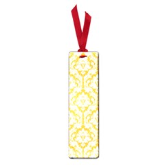 White On Sunny Yellow Damask Small Bookmark by Zandiepants