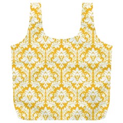 Sunny Yellow Damask Pattern Full Print Recycle Bag (xl) by Zandiepants