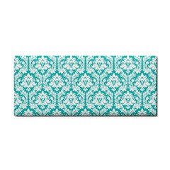 Turquoise Damask Pattern Hand Towel by Zandiepants