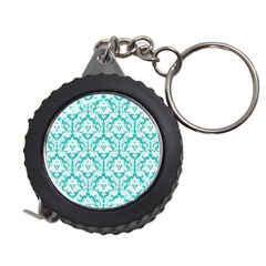 White On Turquoise Damask Measuring Tape by Zandiepants