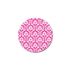 White On Hot Pink Damask Golf Ball Marker 10 Pack by Zandiepants