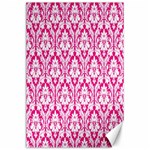 White On Hot Pink Damask Canvas 24  x 36  (Unframed) 23.35 x34.74  Canvas - 1