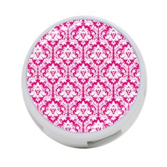 White On Hot Pink Damask 4-port Usb Hub (two Sides) by Zandiepants