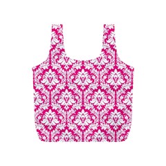 Hot Pink Damask Pattern Full Print Recycle Bag (s) by Zandiepants