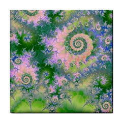 Rose Apple Green Dreams, Abstract Water Garden Ceramic Tile by DianeClancy