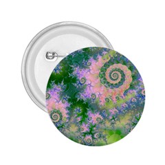 Rose Apple Green Dreams, Abstract Water Garden 2 25  Button by DianeClancy