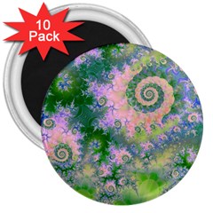 Rose Apple Green Dreams, Abstract Water Garden 3  Button Magnet (10 Pack) by DianeClancy