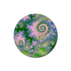 Rose Apple Green Dreams, Abstract Water Garden Drink Coasters 4 Pack (round) by DianeClancy