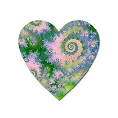 Rose Apple Green Dreams, Abstract Water Garden Magnet (heart) by DianeClancy