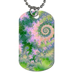 Rose Apple Green Dreams, Abstract Water Garden Dog Tag (one Sided) by DianeClancy