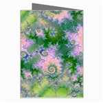 Rose Apple Green Dreams, Abstract Water Garden Greeting Card Right