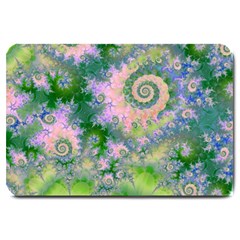 Rose Apple Green Dreams, Abstract Water Garden Large Door Mat by DianeClancy