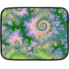 Rose Apple Green Dreams, Abstract Water Garden Mini Fleece Blanket (two Sided) by DianeClancy