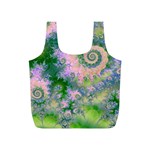 Rose Apple Green Dreams, Abstract Water Garden Reusable Bag (S) Back