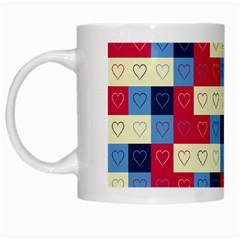 Hearts White Coffee Mug by Siebenhuehner