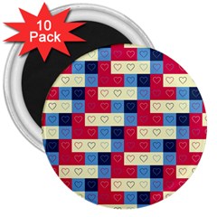 Hearts 3  Button Magnet (10 Pack) by Siebenhuehner