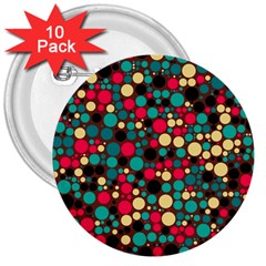 Retro 3  Button (10 Pack) by Siebenhuehner