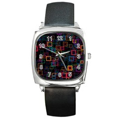 Retro Square Leather Watch by Siebenhuehner