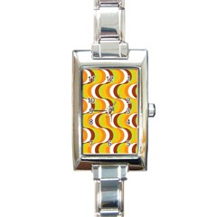 Retro Rectangular Italian Charm Watch by Siebenhuehner