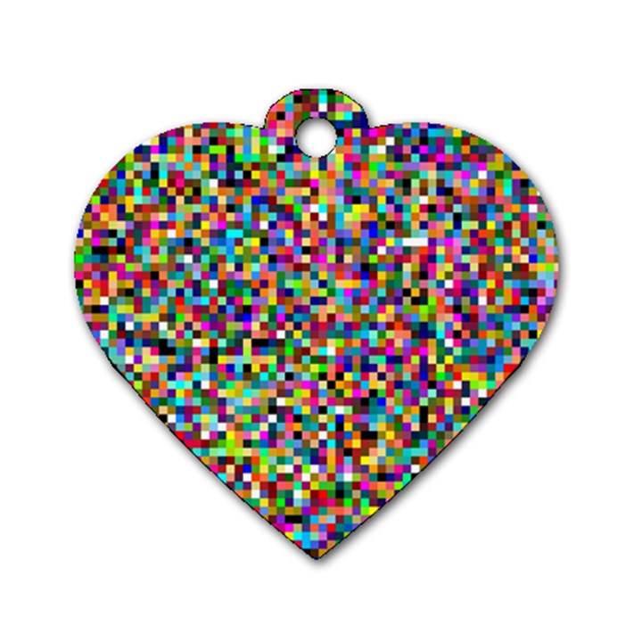 Color Dog Tag Heart (One Sided) 