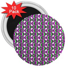 Retro 3  Button Magnet (10 Pack) by Siebenhuehner