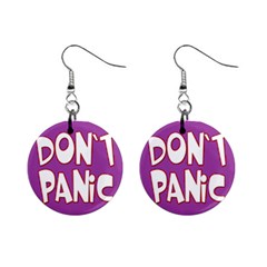 Purple Don t Panic Sign Mini Button Earrings by FunWithFibro