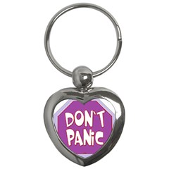 Purple Don t Panic Sign Key Chain (heart) by FunWithFibro