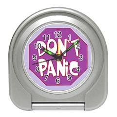 Purple Don t Panic Sign Desk Alarm Clock by FunWithFibro