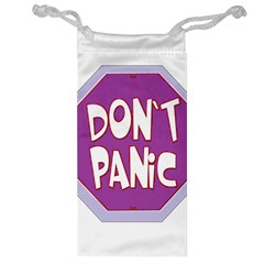 Purple Don t Panic Sign Jewelry Bag by FunWithFibro