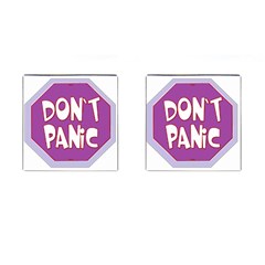 Purple Don t Panic Sign Cufflinks (square) by FunWithFibro