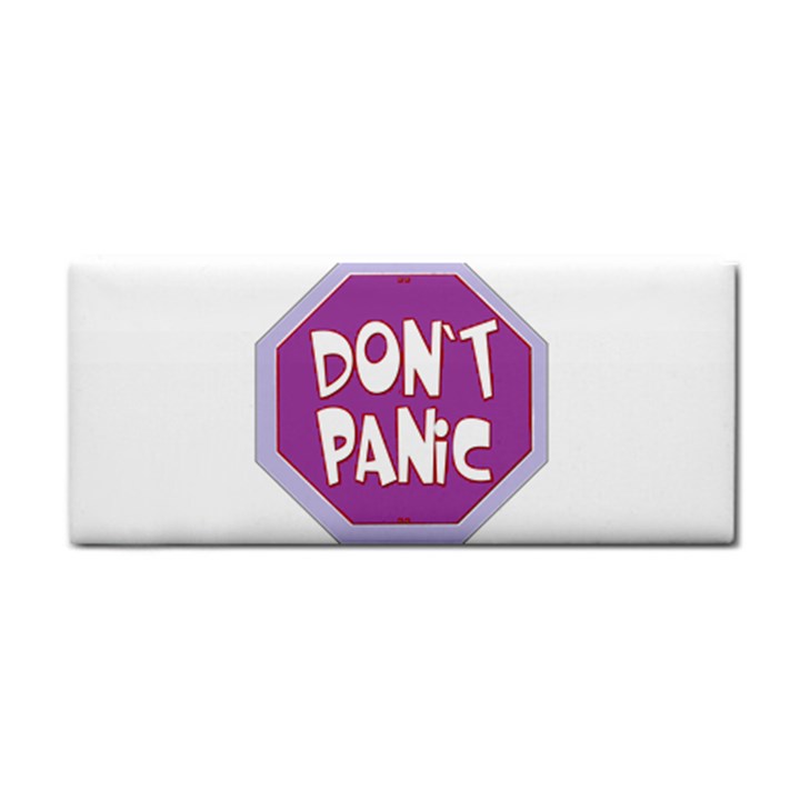 Purple Don t Panic Sign Hand Towel