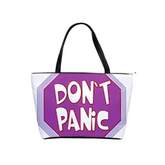 Purple Don t Panic Sign Large Shoulder Bag by FunWithFibro