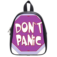 Purple Don t Panic Sign School Bag (small) by FunWithFibro