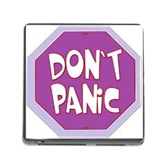 Purple Don t Panic Sign Memory Card Reader With Storage (square) by FunWithFibro