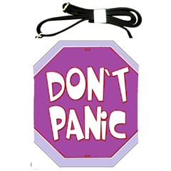 Purple Don t Panic Sign Shoulder Sling Bag by FunWithFibro